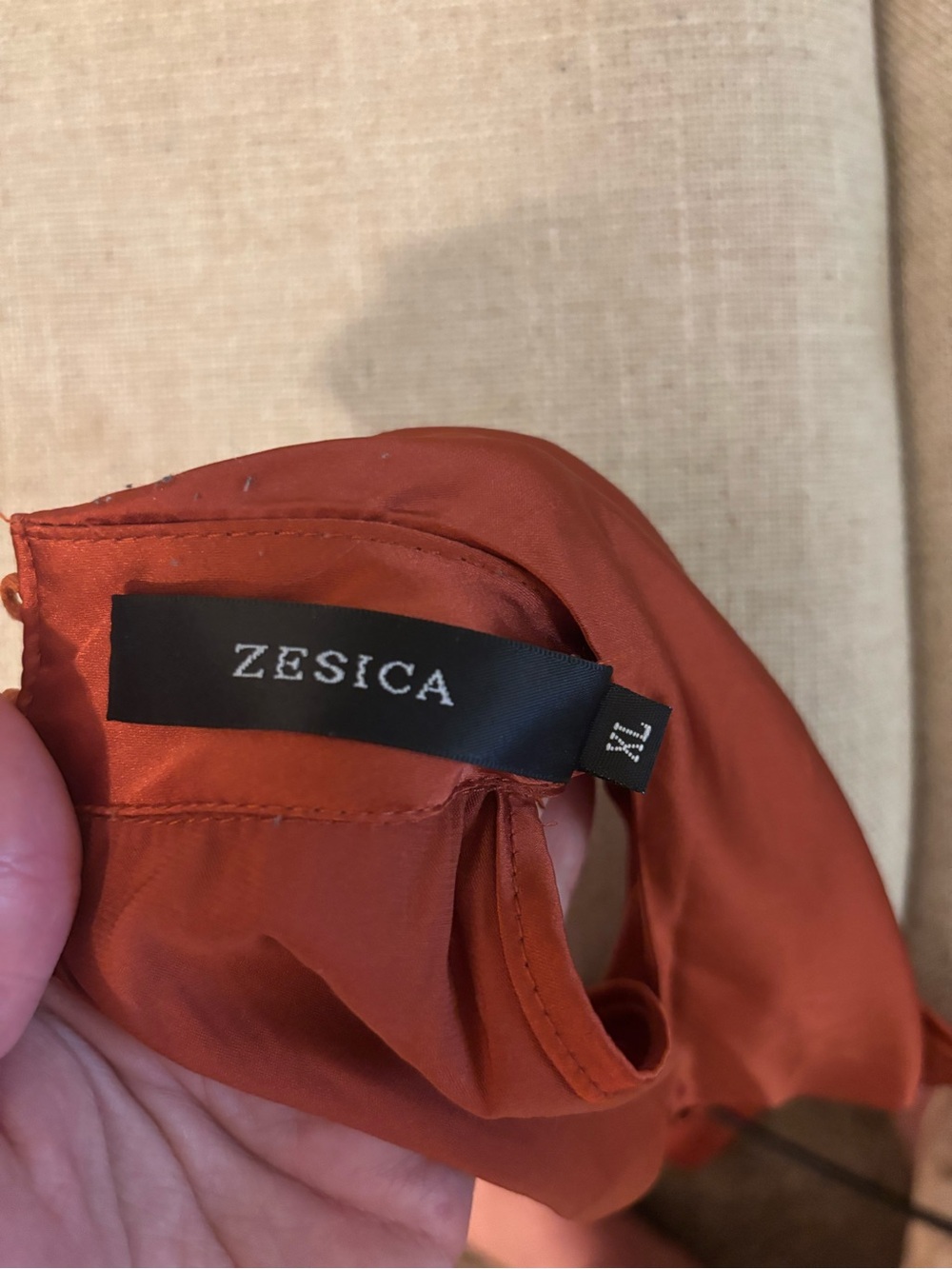 Zesica Rust Orange Mini Dress - Sleek Tie-Detail Style